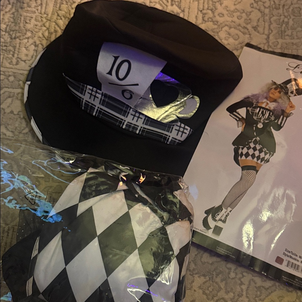 Black and White Harlequin Costume Set